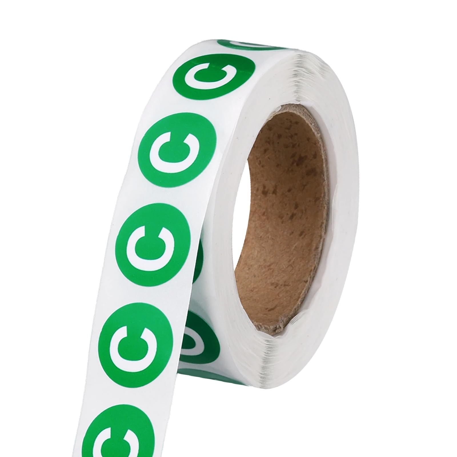 PATIKIL 0.6" Letter Stickers, 600Pcs Alphabet Stickers Letter C Round Labels Small Vinyl Self Adhesive Label Circle Decals 1 Roll Capital Initial for Office Home Organize Inventory, Green โ image 1