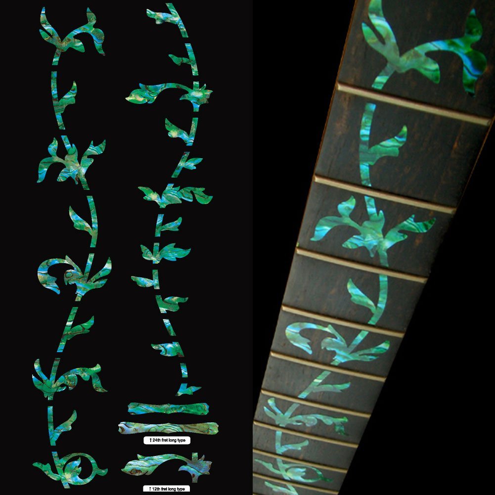 Inlay Sticker FT-050TG-GR - Pennarelli Per Chitarra, Albero Della Vita, Colore: Verde Abalone-image