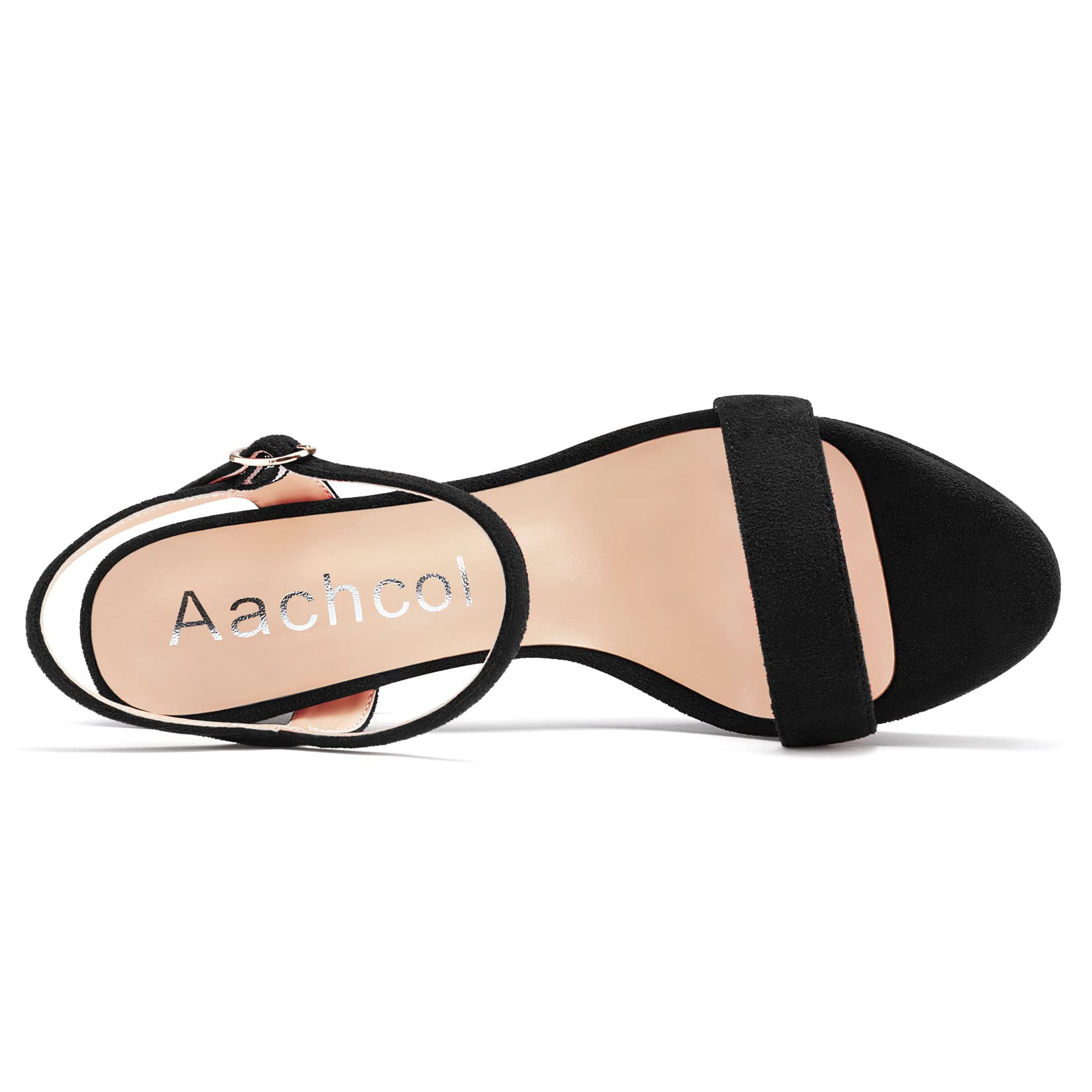 Aachcol Donna Zeppa Piattaforma Sandali Aperte sulla Punta Cinturino alla Caviglia Slingback Chunky Blocco Alto High Tacco Heel Dress Scarpe Pumps Scamosciato 10 CM