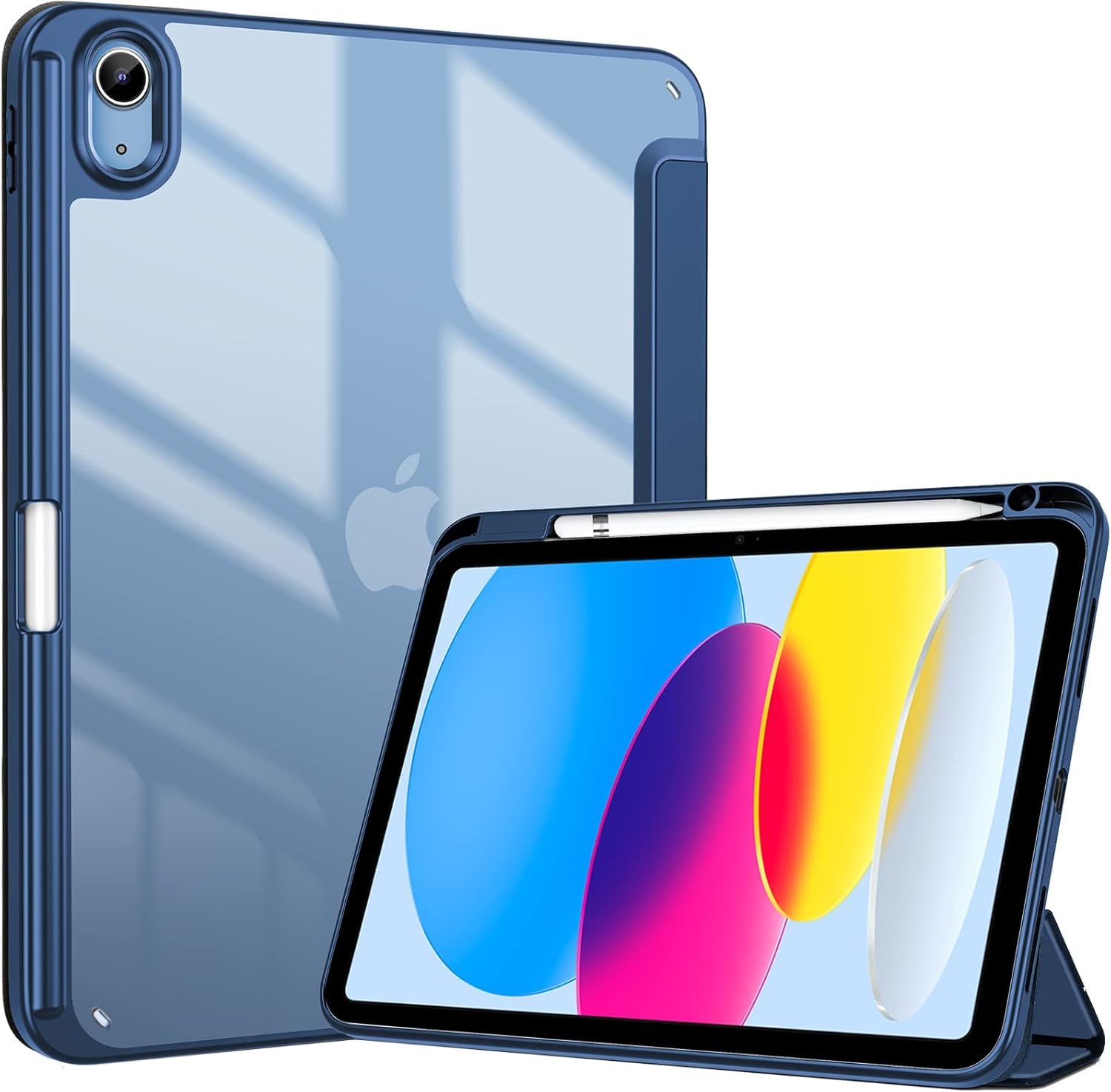 MOCA iPad (A16) 11th Generation 11 Inch 2025 10th Generation Case 2022, iPad 10.9 Inch Case with Clear Transparent Back and TPU Shockproof Frame Cover (ipad 10th Gen 10.9 2022, Navy-Blue)-image-6