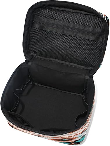 Miniatura 5 de AUUXVA Bolsa de cosméticos de viaje, bolsa de maquillaje étnica geométrica Chevron azteca, organizador grande, bolsa de aseo portátil, bolsa de