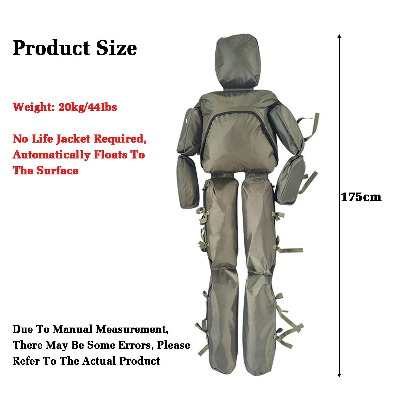 Maniquí de entrenamiento de rescate acuático para ejercicios de salvamento de vidas, material de PVC realista para práctica de natación