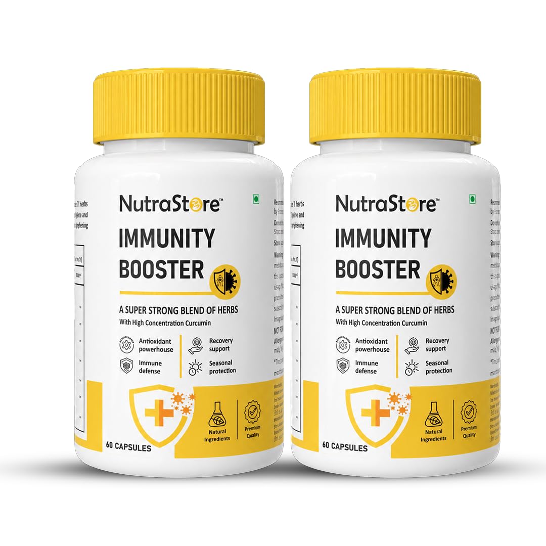 NutraStore Immunity Booster for Men & Women | Curcumin, Giloy, Amla, Moringa, Ginger, Orange & Piperine | Daily Health Supplement | 60 Capsules | Pack of 2-image-35