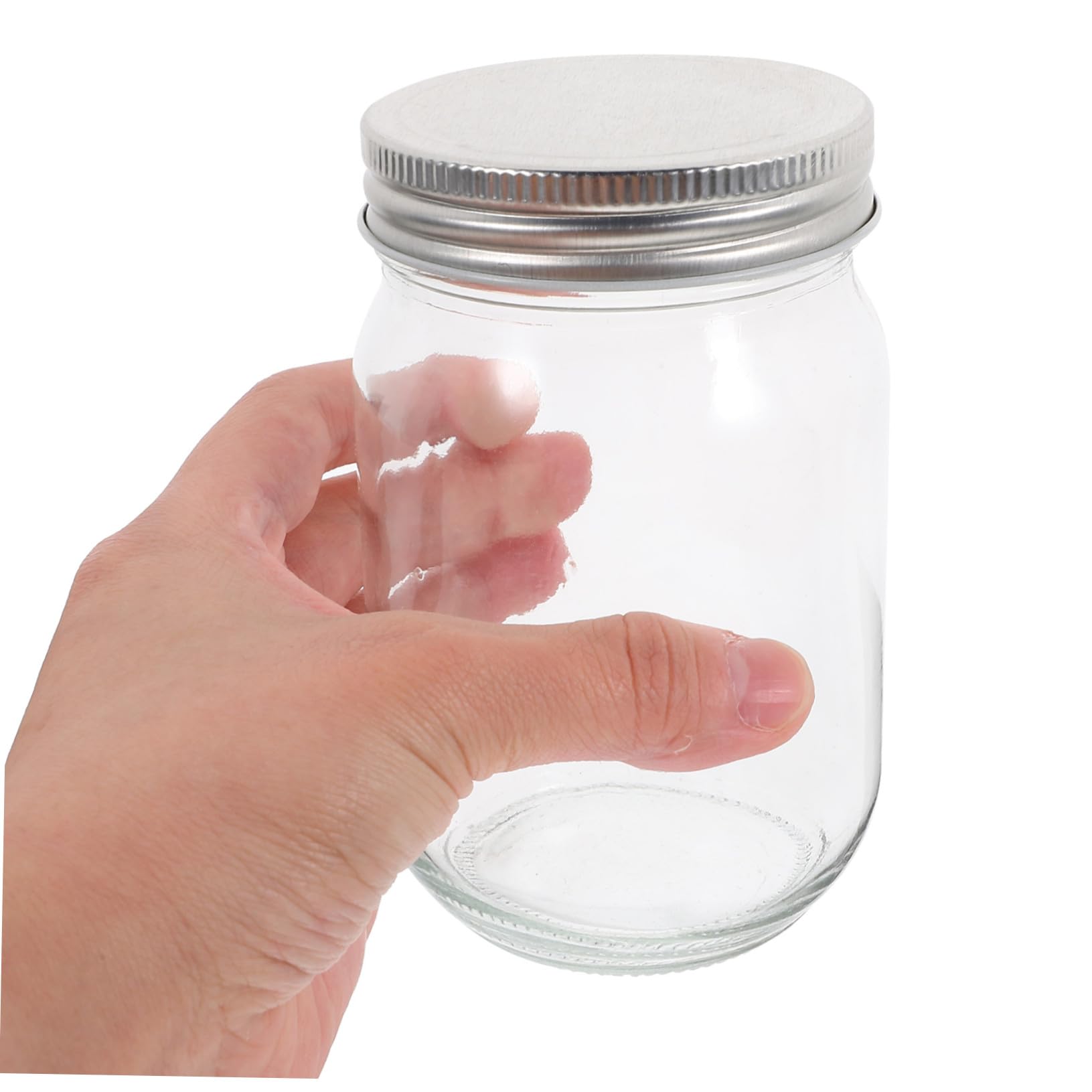 ULTECHNOVO Mason Jar Trasparente 380ml in Vetro, Bocca Larga, 4 Pezzi
