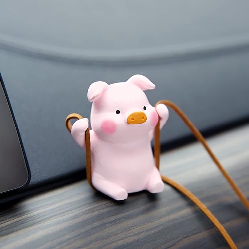 Miniatura 2 de YGMONER - Accesorio de cerdito para colgar en el espejo del automóvil, adorno para el interior del automóvil (cerdito)