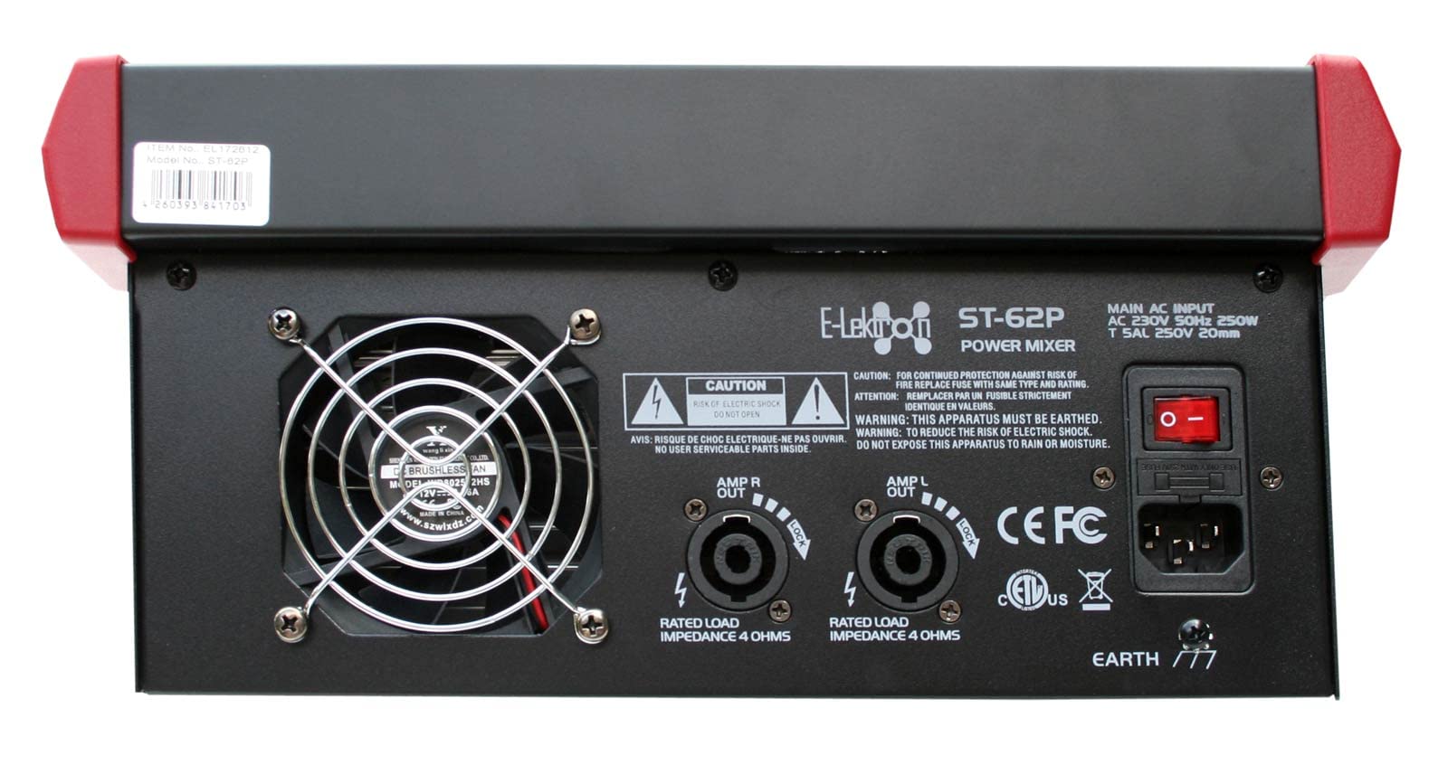 E-Lektron Live Power-Mixer 6-Kanal + Stereo - USB MP3 Bluetooth Mischpult integrierte Endstufe (ST-62P)