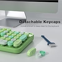 Vista 5 de MOFII Wireless Keyboard and Mouse Combo, Retro Green 2.4GHz Full Size Colorful Keyboards with Round Keycaps, Cute Wireless Mouse for Laptop, PC