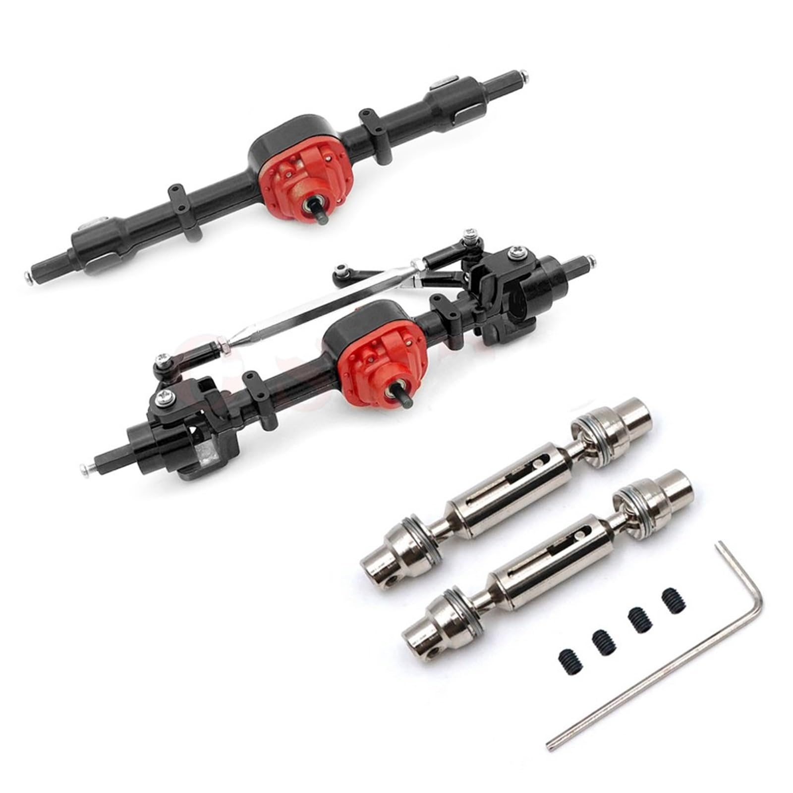 BOQEXSS RC Car Drive Shafts for MN D90 D91 D96 D99S 99S for FJ45 for MN90 MN96 MN99 MN99S 1/12 RC Car Accessories Gear Front Rear Bridge Axle Set
