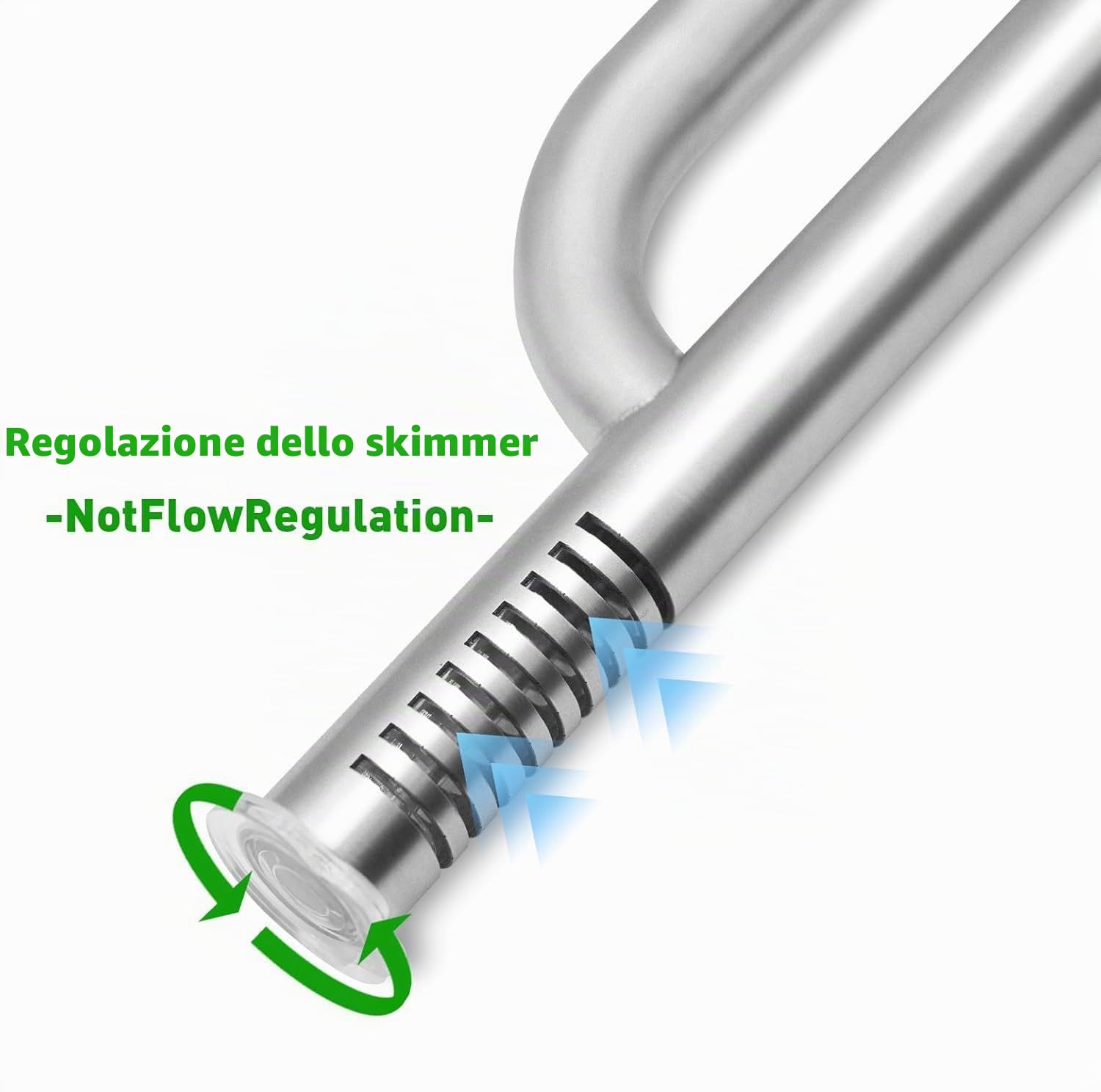 LINLAN Ingresso/Uscita Lily Pipe Acciaio Inossidabile 304 con Mini Supporto in Lega di Alluminio, Uscita Rotabile a 360°, per Tubo Filtro 16mm ID, per Acquari Senza Cornice (con schiumarola)