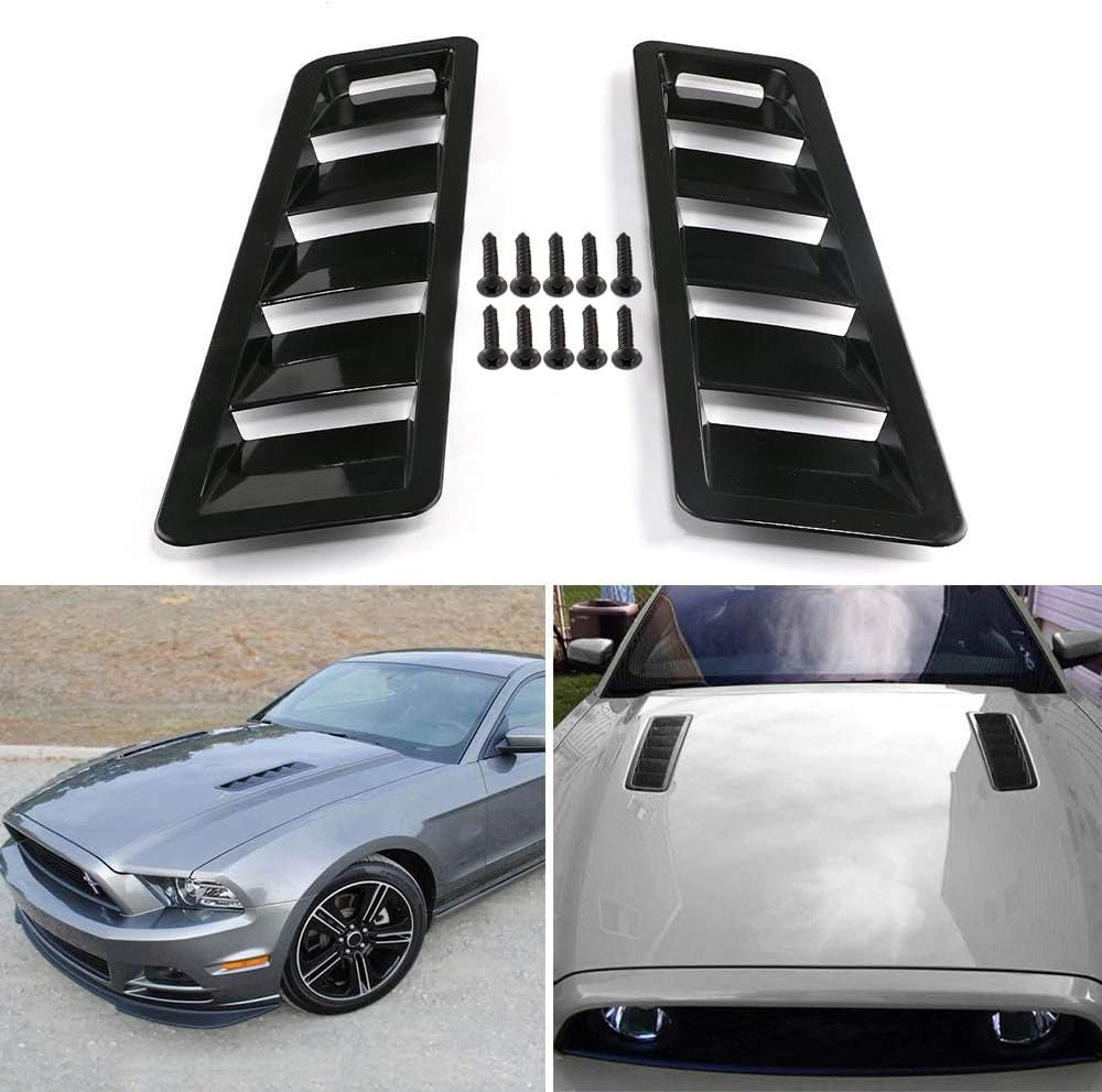 Hoods Vents Bonnet Cover Hood Scoop For Cars Vent Cover HTRACING (Black)