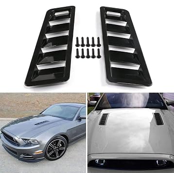 Hoods Vents Bonnet Cover Hood Scoop For Cars Vent Cover HTRACING Black