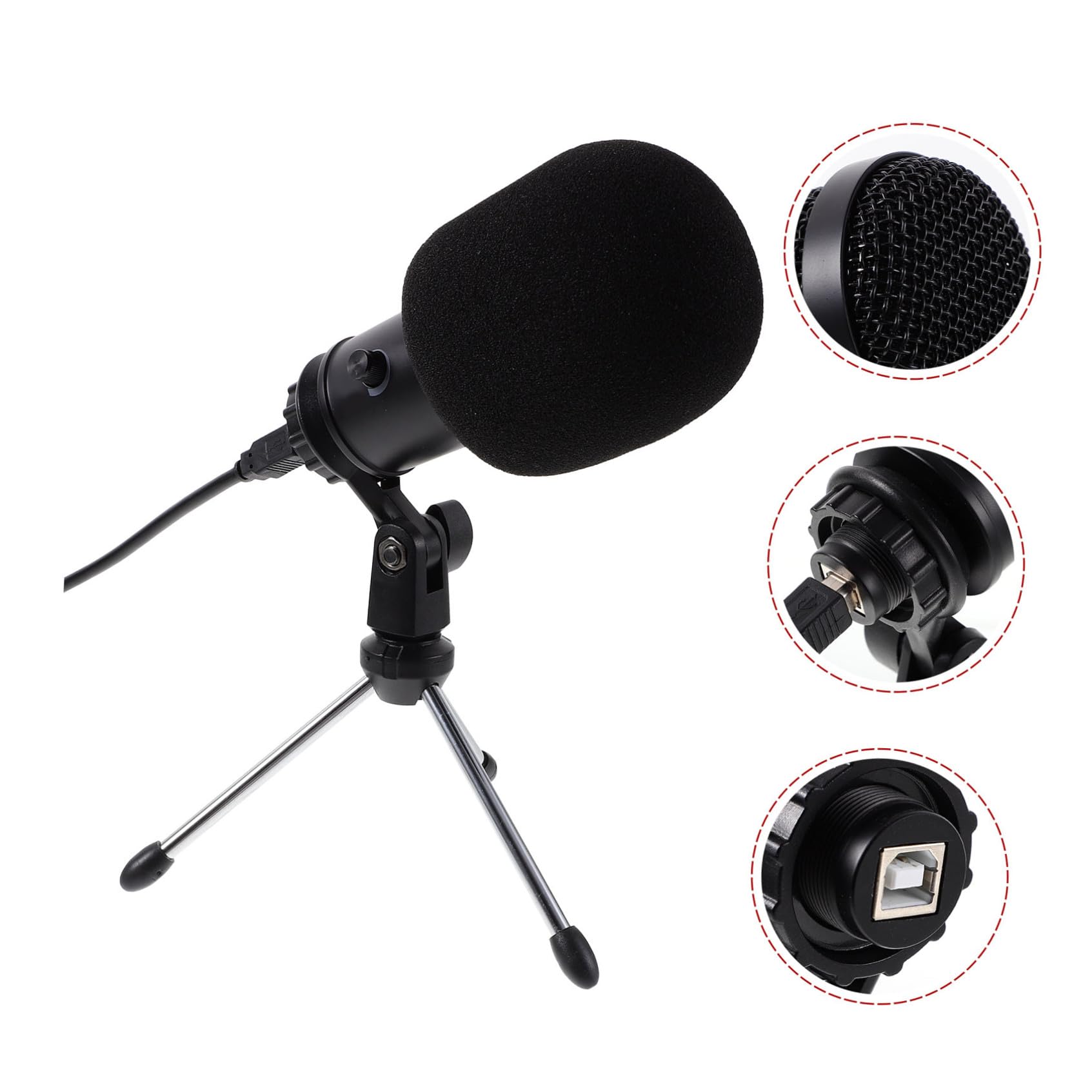 USB Kondensatormikrofon mit Nierencharakteristik für Präzise Sprachaufnahme Abs Material Verstellbarer Halter für Aufnahmestudios und Radiostationen Zufälliger Stil