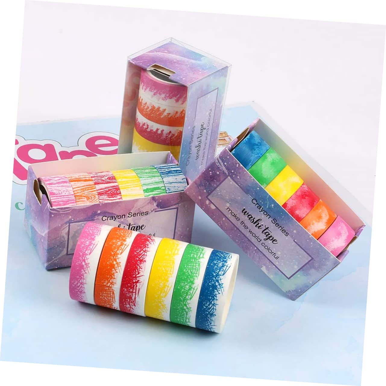 EXCEART 18rollos Cinta Washi Decorativa Adhesiva Cinta Masking para Manualidades Scrapbooking y Decoración y Diseño Creativo Sin Restos Al Retirar para Proyectos