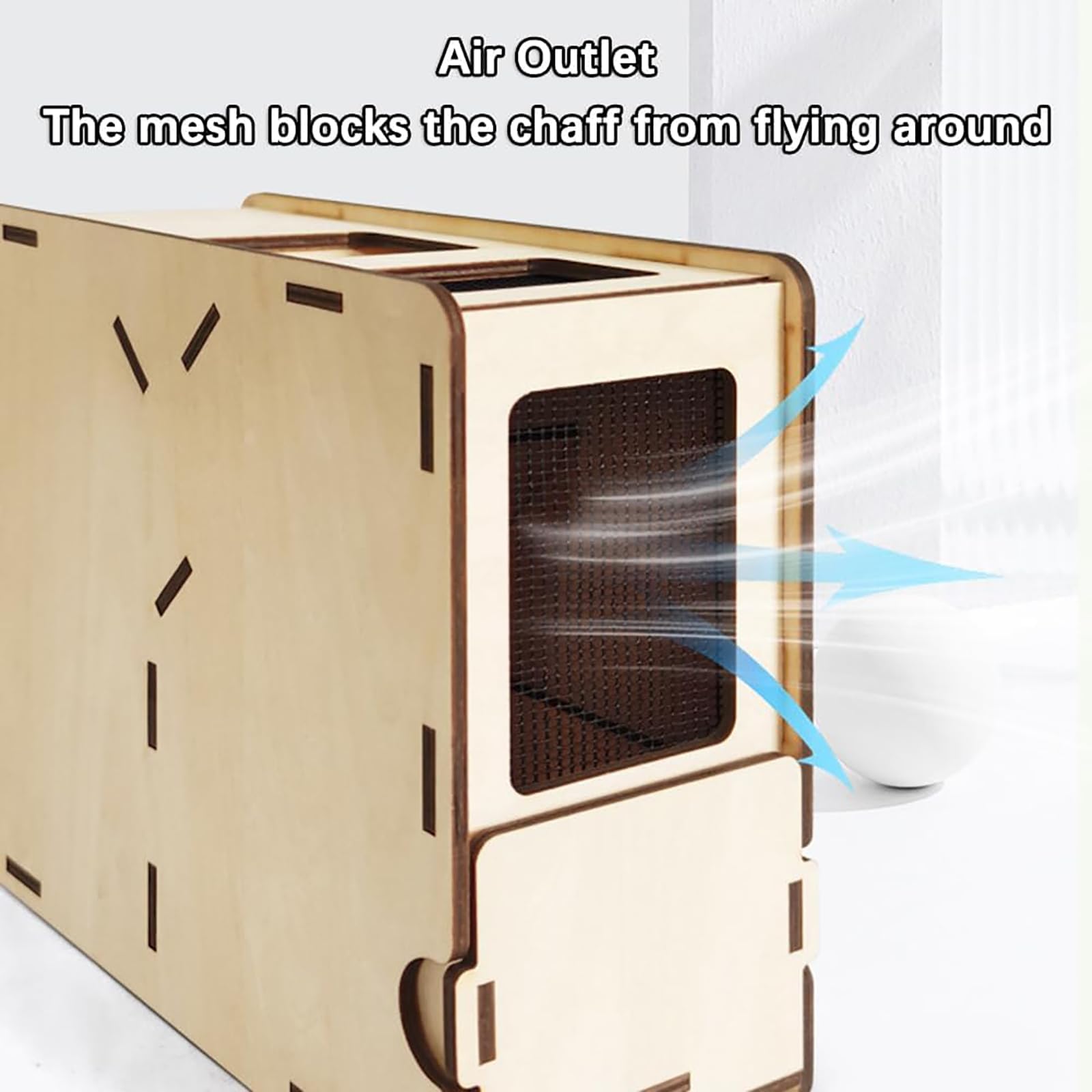 Separatore di gusci soffiati per mangime per Uccelli, separatore di gusci soffiati con asciugacapelli, Macchina per soffiare Cereali per mangime per Uccelli in Legno con cassetto, Macchina