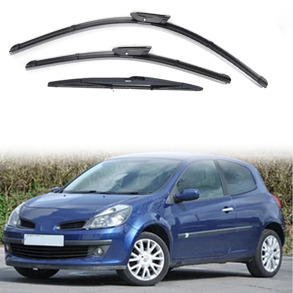 Zestaw wycieraczek przednich tylnych do Clio MK 3 Fließheck 2005-2012, gumowe wycieraczki do czyszczenia szyb 24 "16" 14"