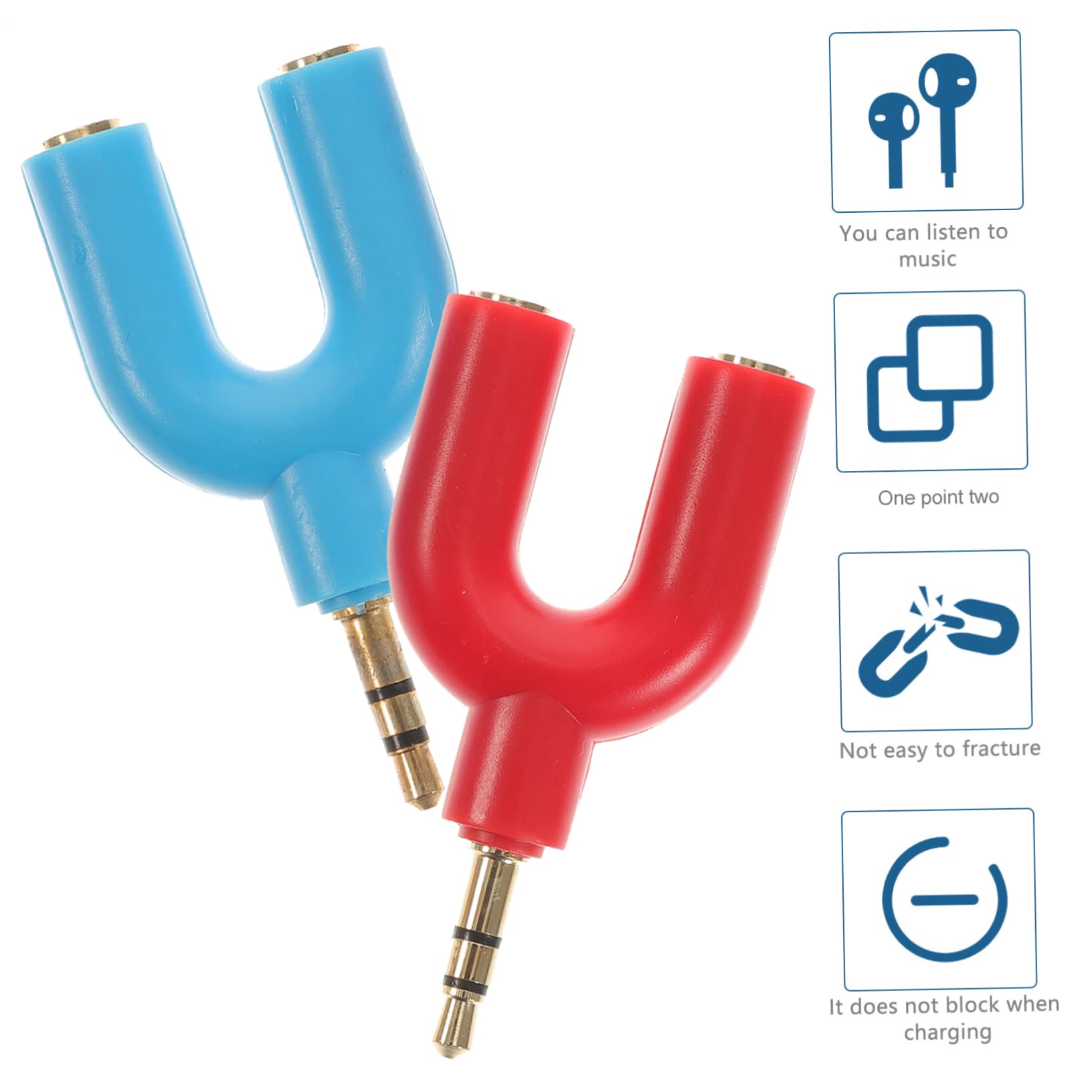OSALADI 30pezzi u Shape Headphone Adapter y Splitter to Adattatore Audio Per Condivisione Cuffie Con Design Leggero e Stabile Per Tablet e Laptop Confezione Da Rosse