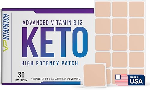 Parche Keto con metilcobalamina B12 B12 y vitamina guaraná B12 parche para energía – 30 días de suministro Keto y vitamina B12 parches – Fabricado