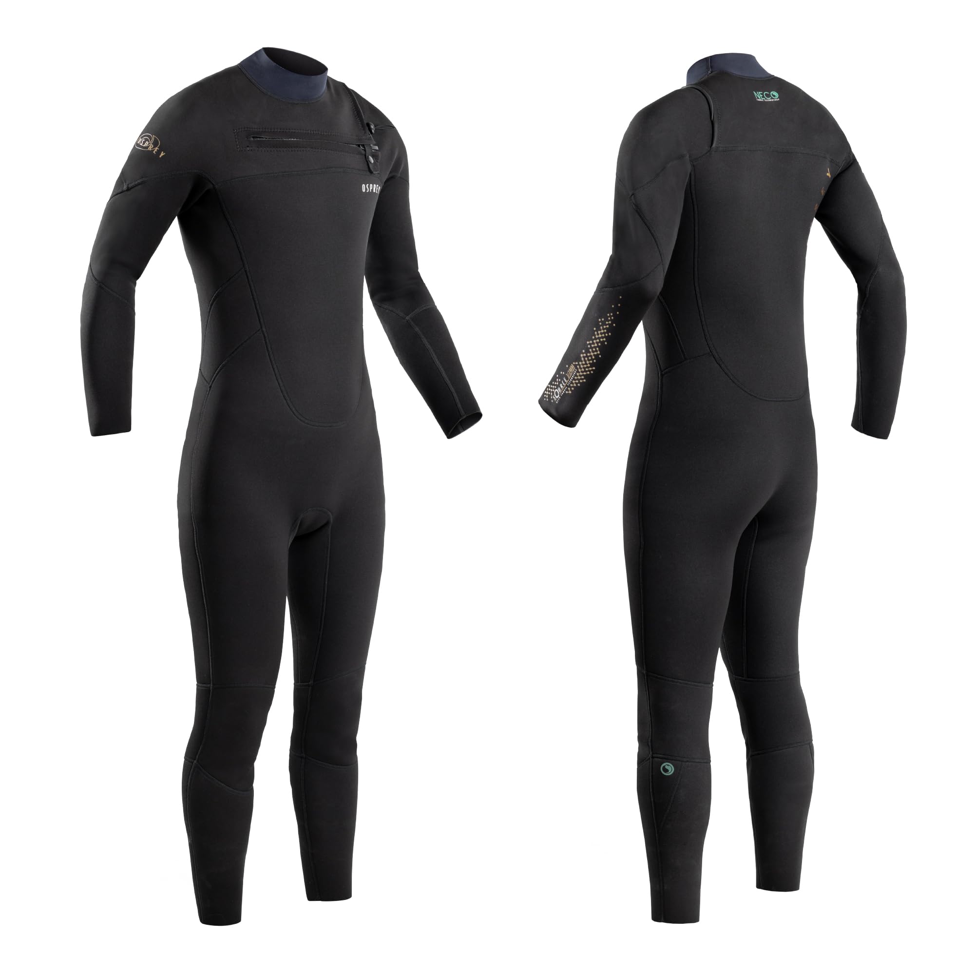 Osprey 3mm Source Eco Full Length Wetsuit for Men, Neco Neoprene Surf Wetsuit, YKK Front Zip, Warm & Flexible Summer Mens Wetsuit
