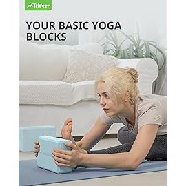 Trideer Yoga Block, Soft Non-Slip Surface Premium Foam Blocks, Supportive, Lightweight, Odor Resistant, Yoga Accessories for Pilates Meditation General Fitness Stretching Toning (Light Blue-2 Pack)