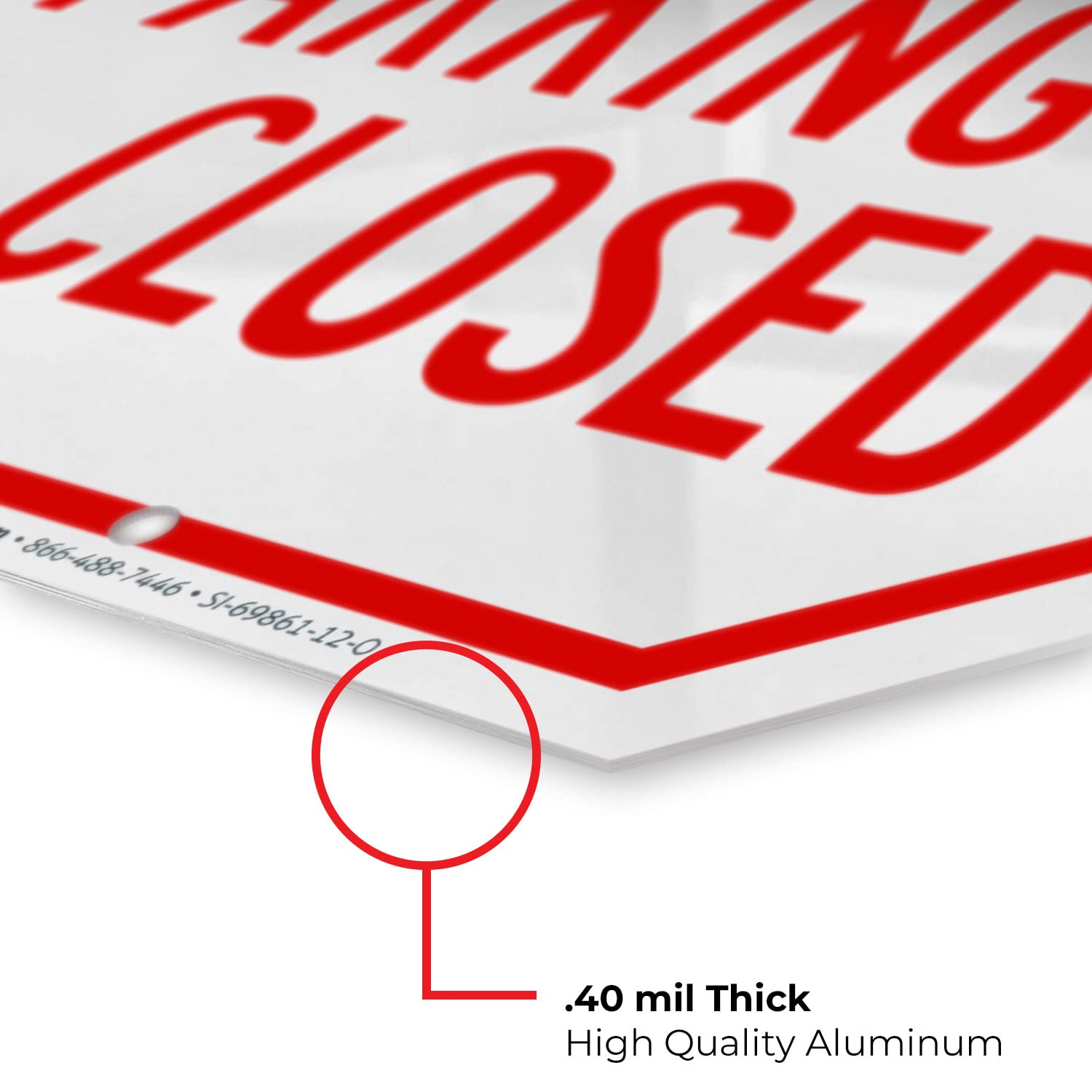 Stop Parking Lot Closed Sign, 12x12 Inches, Rust Free .040