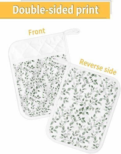 Miniatura 17 de Juego de 4 agarraderas de tela de rizo antideslizantes y aislantes de calor con bolsillo, guantes gruesos para horno, posavasos para hornear, bolas