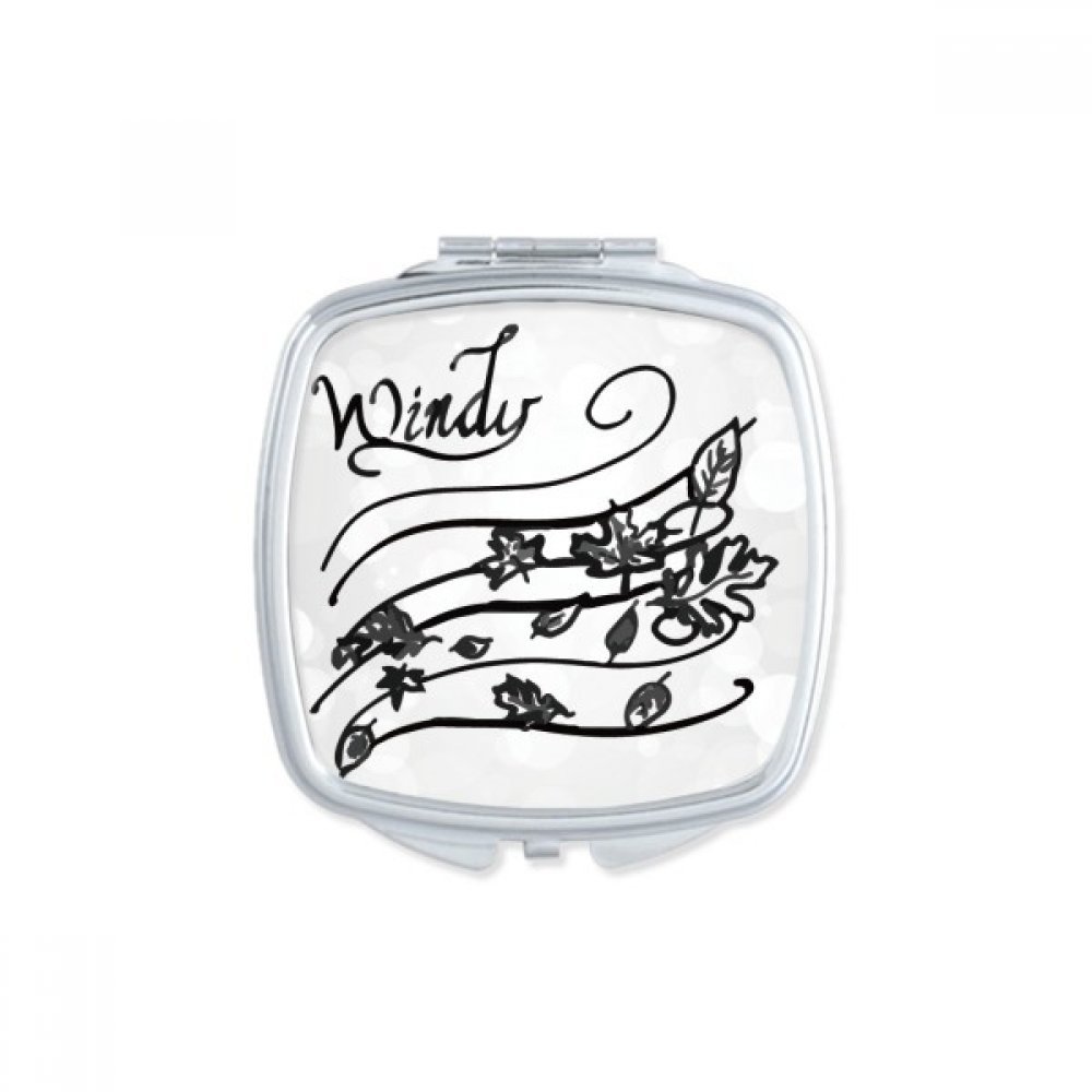Miroir carré compact nuageux peint à la main pour maquillage de poche