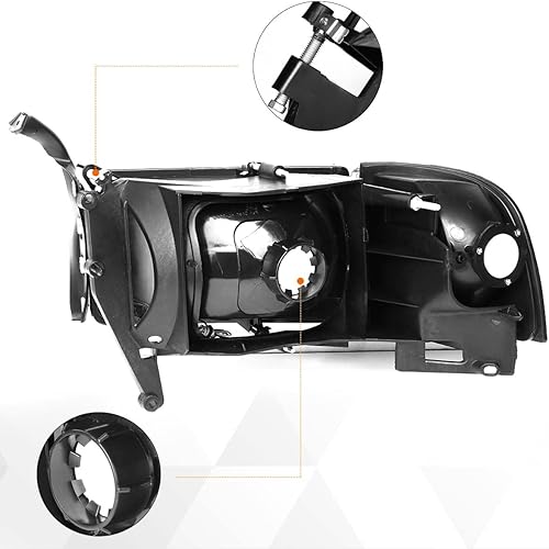 Miniatura 4 de PM PERFORMOTOR Faros delanteros LED DRL negros con LED DRL de repuesto compatible con Ram 150094-02 Ram 2500 3500, PMHL-DRAM-9401-LB-BSC