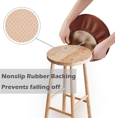 Miniatura 5 de Big Hippo Cojines de taburete de bar, fundas redondas de espuma viscoelástica para taburete de bar, funda de asiento antideslizante con banda