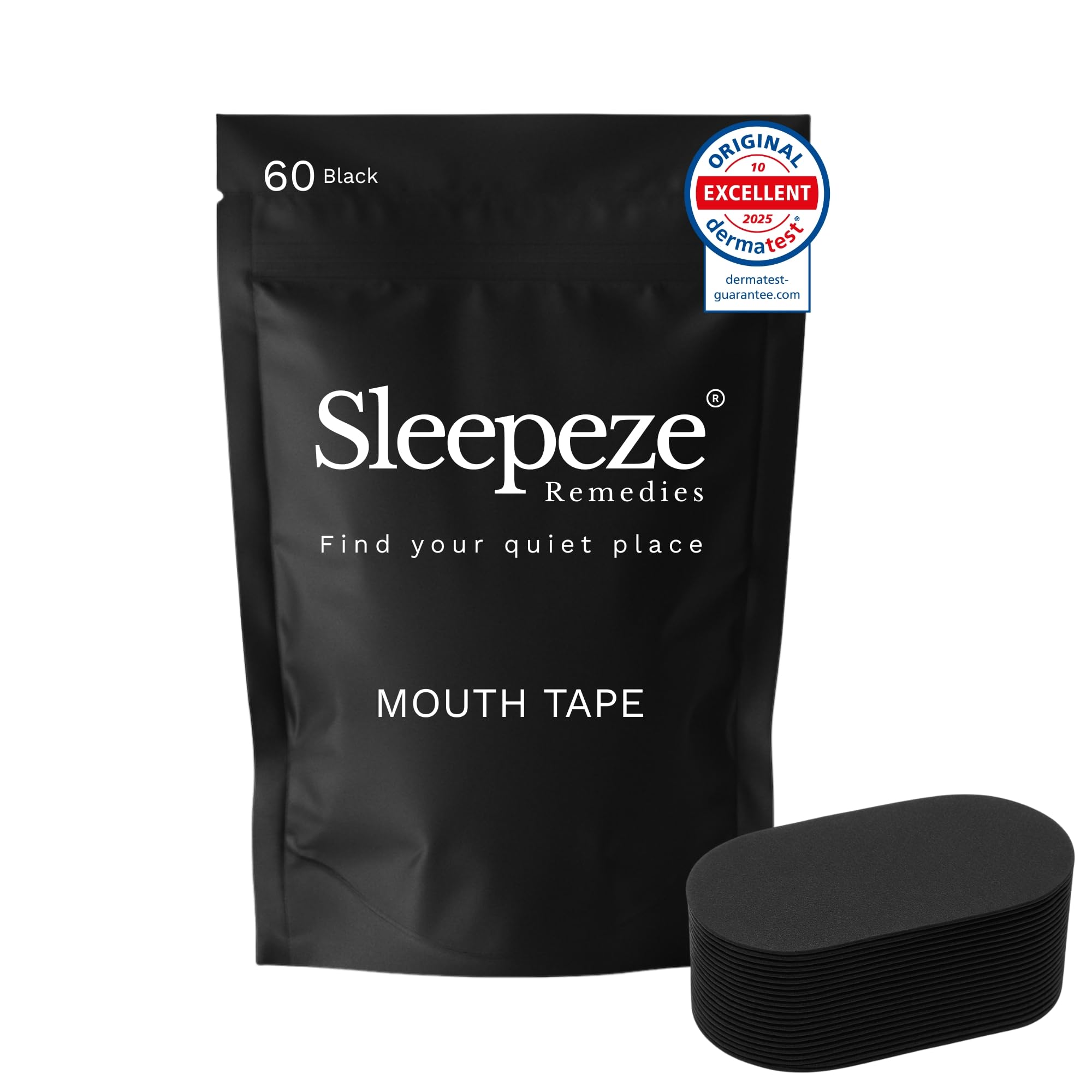 mouth tape for sleeping, Confezione da 60 nero, Testato clinicamente per la pelle anti russamento uomo, Antirussamento donna, Cerotti bocca per dormire, Mouth tape sleep