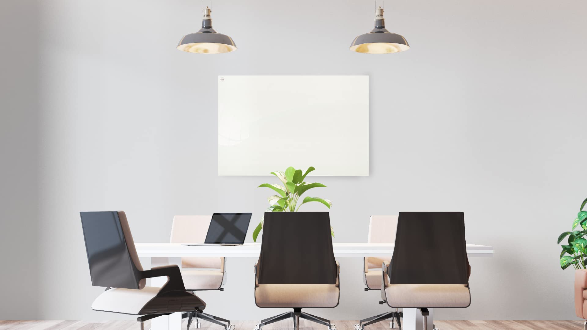 ALLboards Tableau Blanc en Verre CLASSIC WHITE 150x100cm, Tableau Magnétique sans Cadre, Verre Trempé