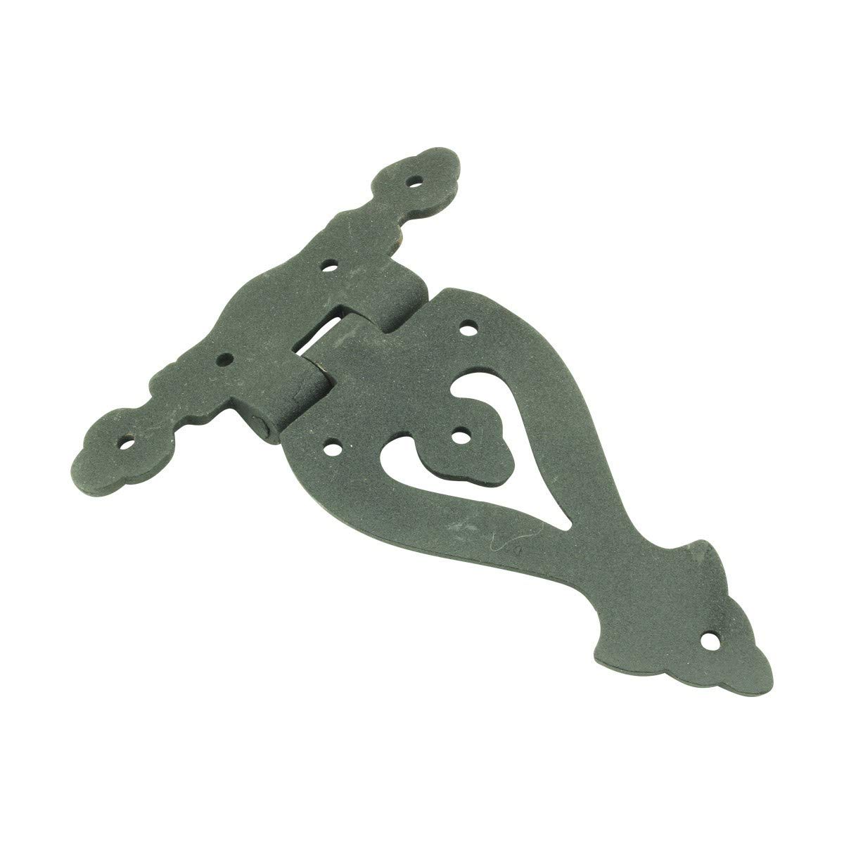 Renovators Supply Manufacturing Bisagra de correa de puerta de armario con herrajes de 5-3/8 pulgadas. Bisagra de montaje empotrado de hierro forjado negro resistente a la corrosión para armarios,