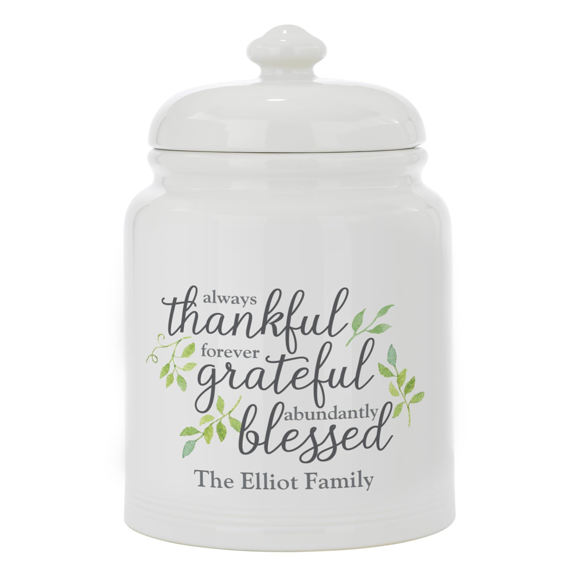 Let's Make Memories Personalized Cookie Jar - Thankful, Grateful, Blessed - For Bakers- Kitchenware
