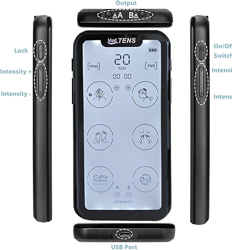 Miniatura 2 de Dispositivo de máquina Tens Unit 24 modos de masaje, estimulador muscular para la parte inferior de la espalda, cuello, hombro, alivio del dolor,