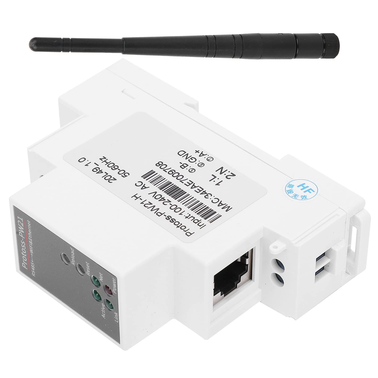 WiFi Serial Server RS485 a WIFI/Ethernet Serial Server IP Ethernet Dispositivos de red inalámbricos Modbus para ECos con antena PW21-H AC 100-240V
