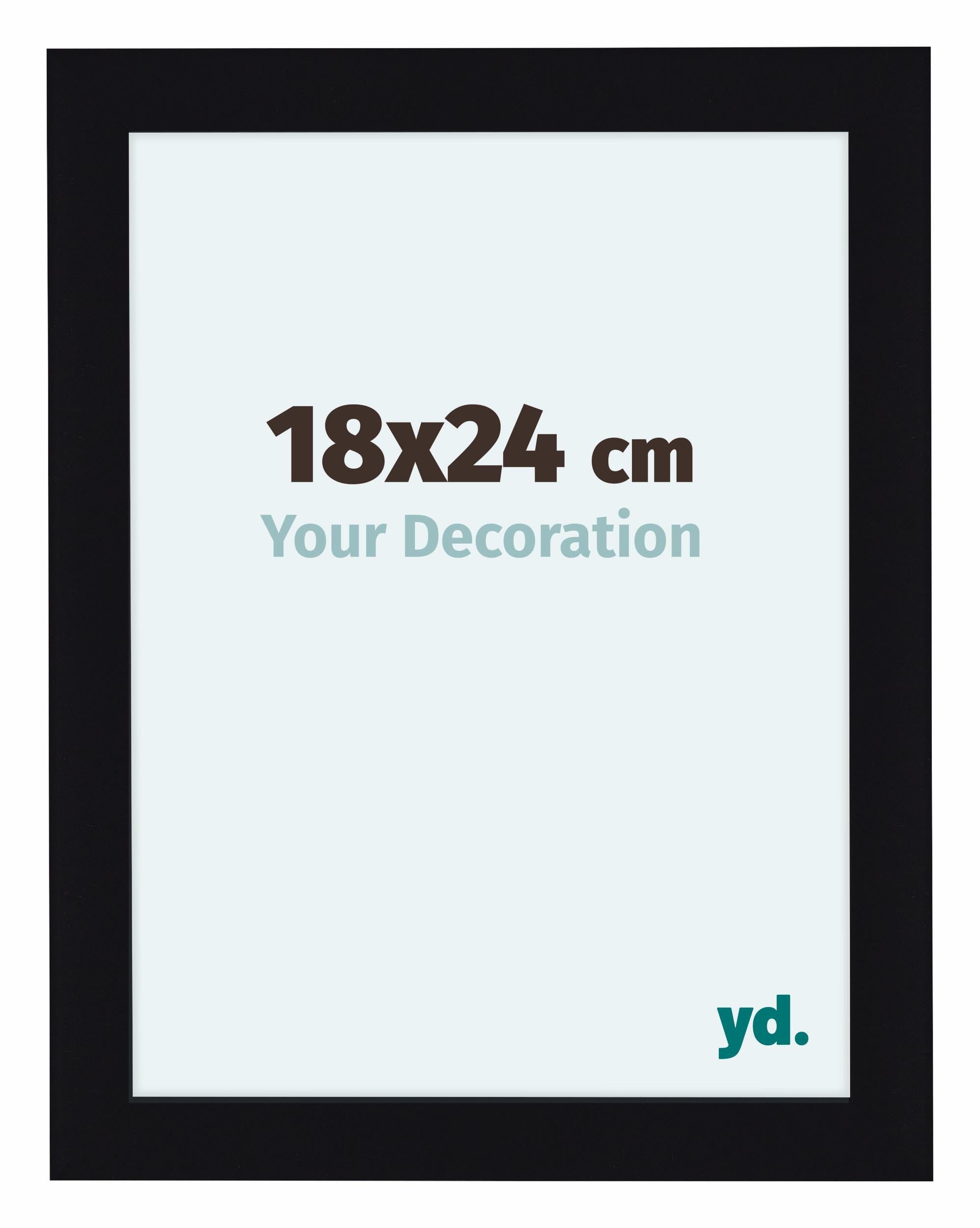 Your Decoration - Picture Frame 36x48 cm - Black High Gloss - Decorative Wall Frame in MDF with Antireflection - Frame 36x48 - Como