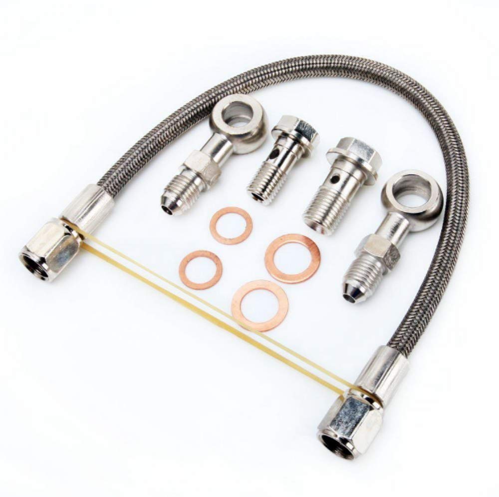 Turbo Oil Feed Line Kit Compatible with Mitsubishi Lancer EVO 4~9 TD05H / TD06 Turbo
