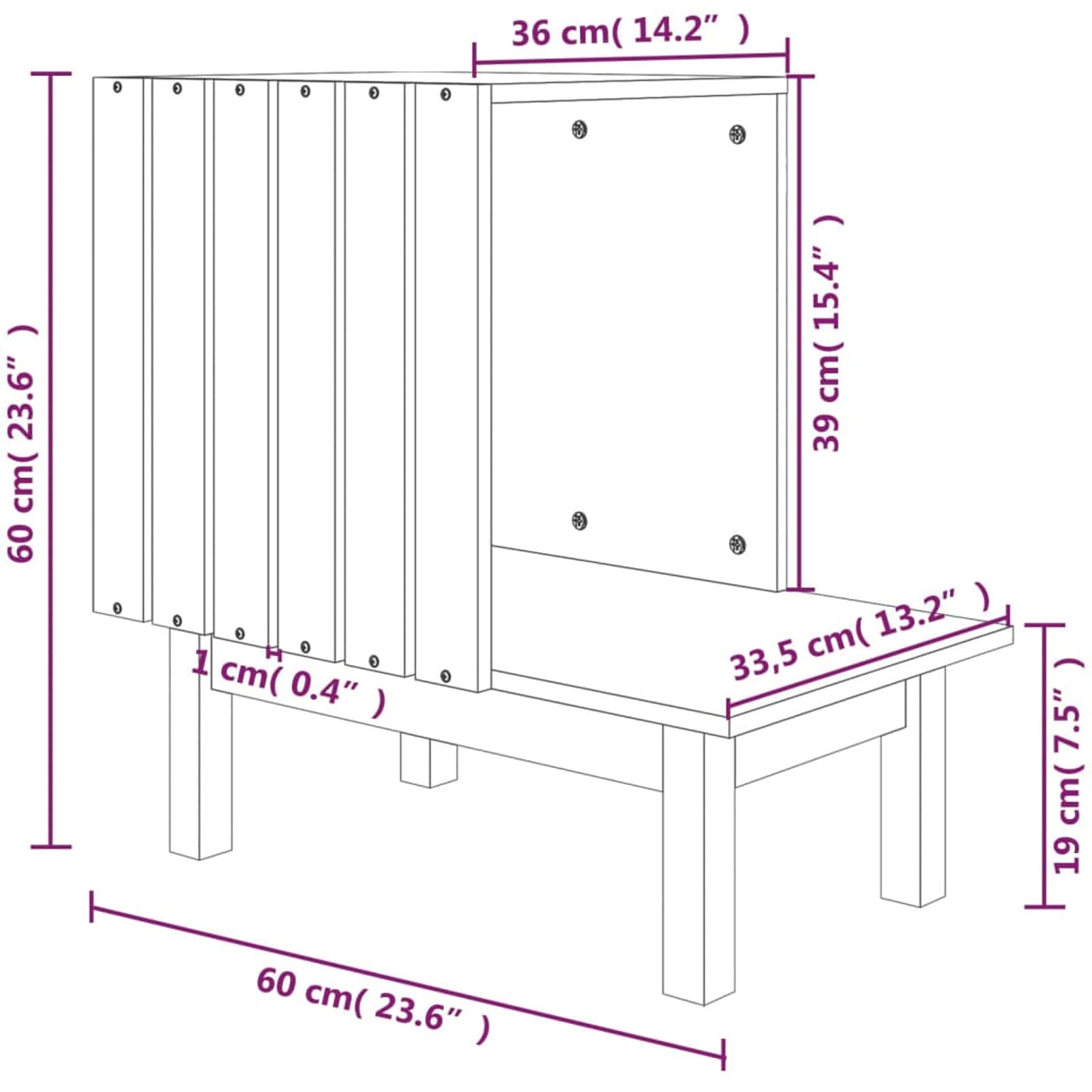 Brokky Casetta per Gatti Bianca 60x36x60 cm in Legno Massello di Pino,Casetta per Gatti in Legno, Cuccia da Esterno Casa per Gatti