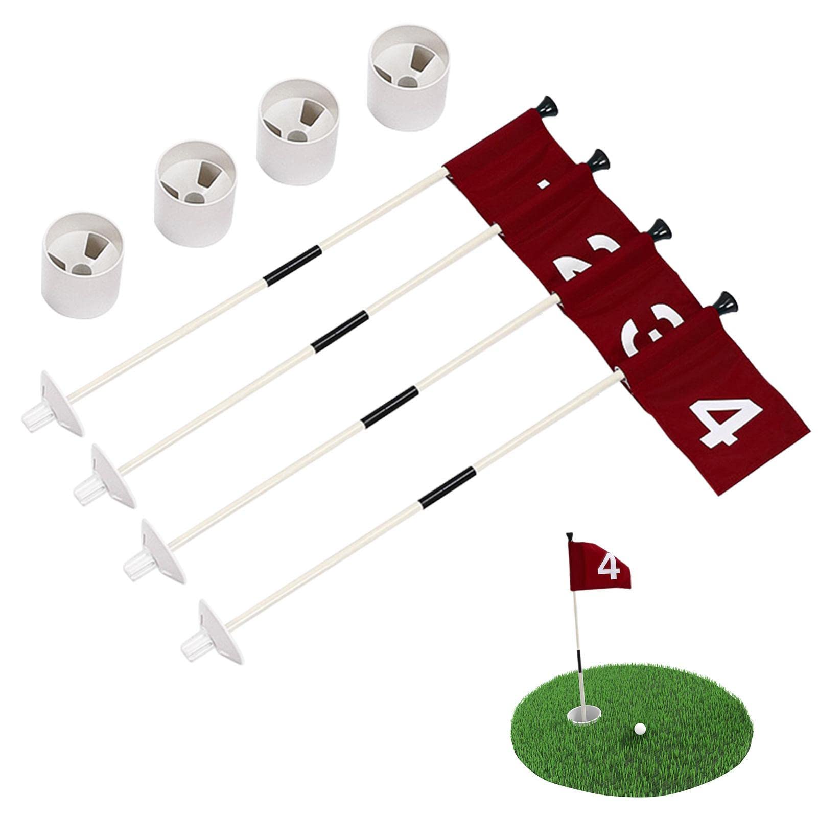 Flagstick Golf | práctica de poner banderas verdes para patio – Juego de mástil de bandera portátil de 2 secciones, suministros para campo de golf