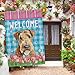 Ganshan Bi Watercolor Dog Spring Summer Welcome House Flag Pointer Tulip Flowers Blue Buffalo Plaid Outside Yard Decor Flag Banner 28X40 Inch Double Side Style 1