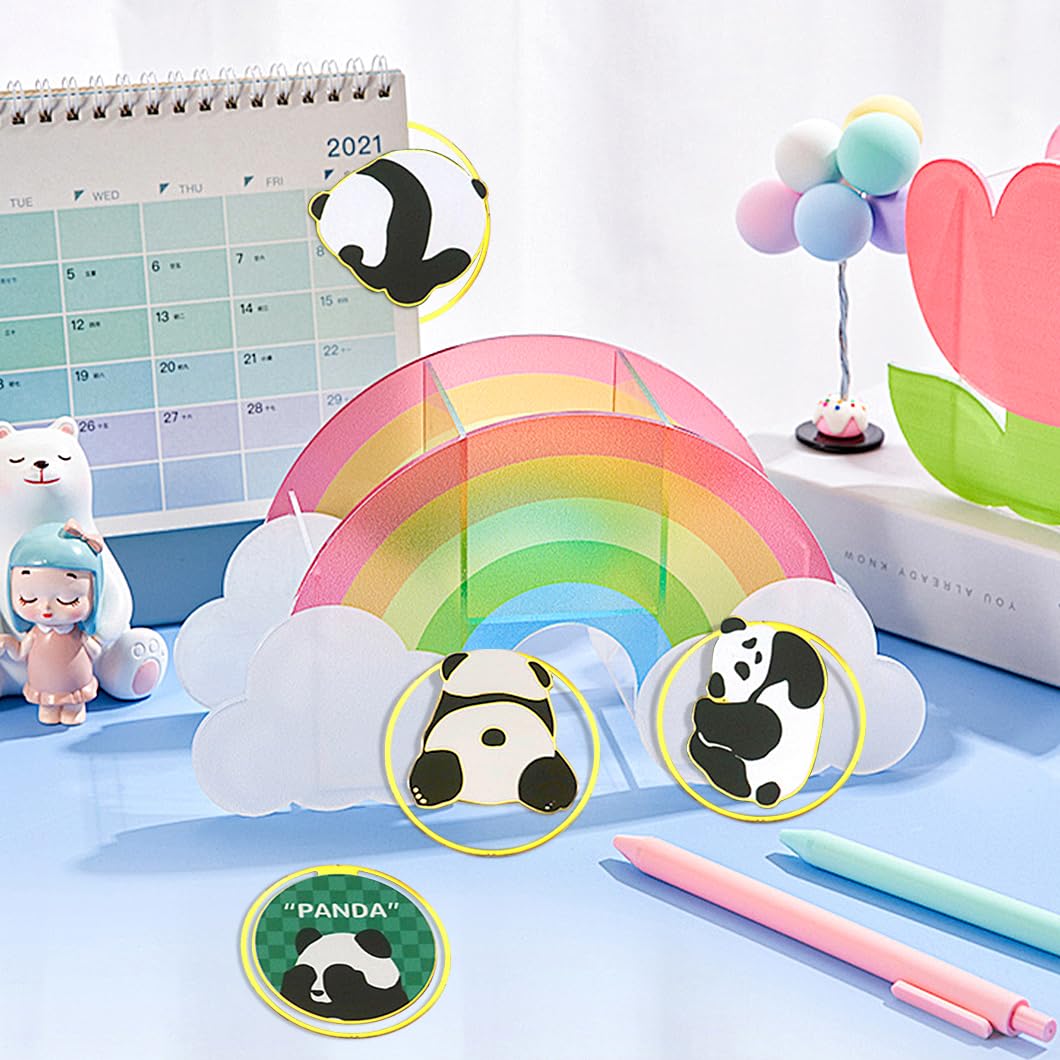 Rolin Roly 4Pcs Cute Panda Bookmarks 3D Bookmark Planner Clips of Animal Reading Book Markers Gifts for Children Page Marker,Book Lovers (4PCS) - Image 4