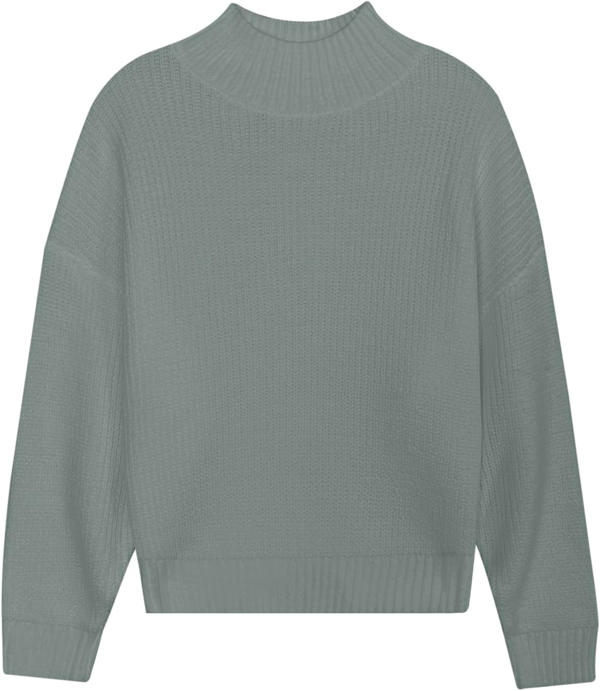SunnyMelody Womens Cropped Mock Neck Sweater Fall 2025 Ribbed Knit Pullover Sweaters Jumper - Lightweight, Crop, Loose Fit - Image 7