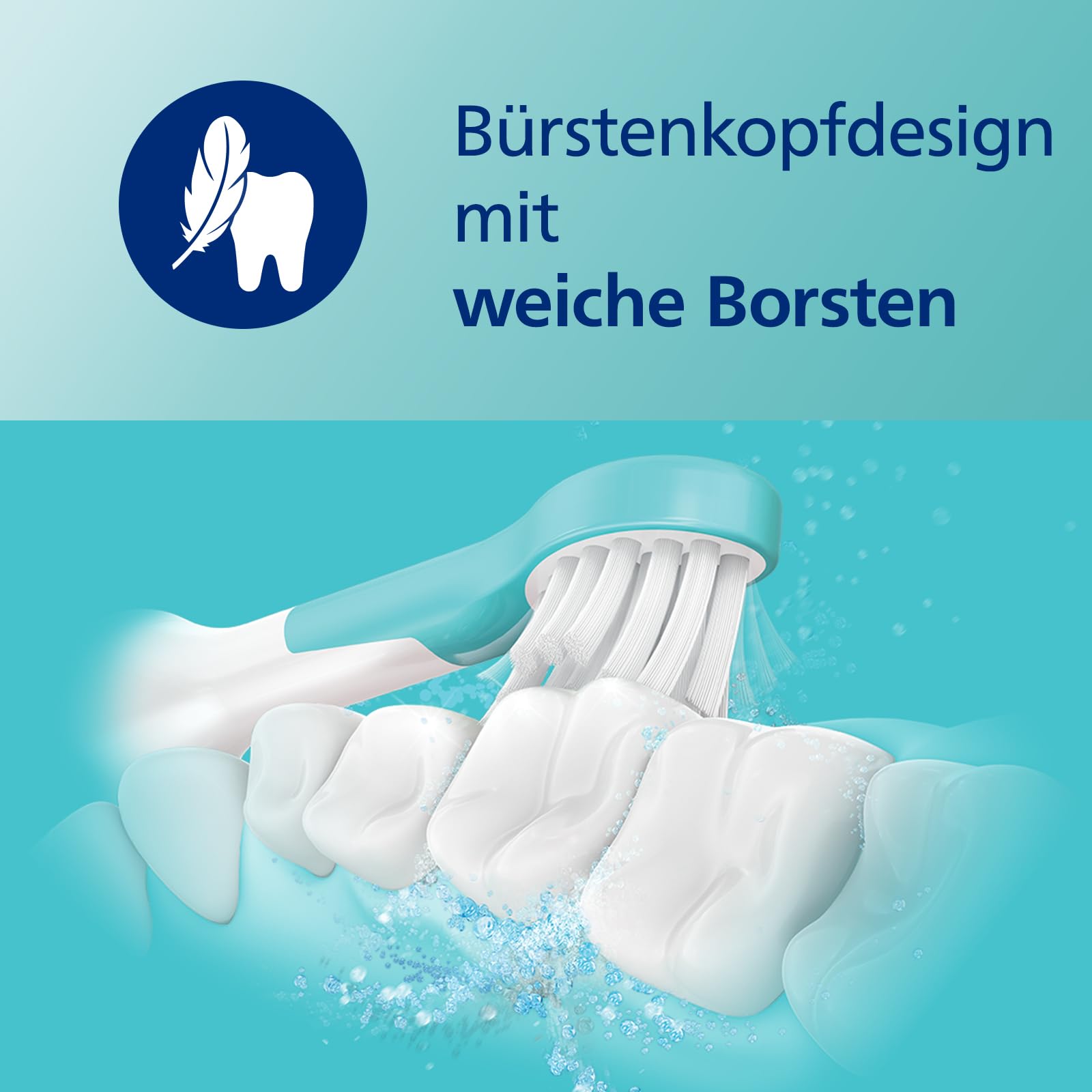 Philips Sonicare For Kids, elektrische Schallzahnbürste mit App, für Kinder ab 3 Jahren, mit SmarTimer und QuadPacer für eine gründliche Reinigung, Türkis, Modell HX6322/04