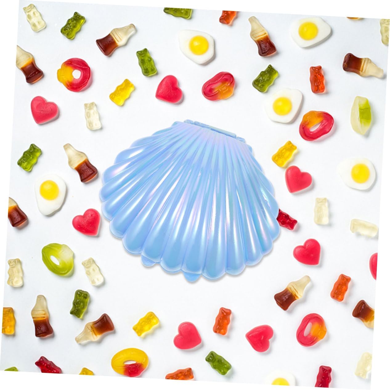 VICASKY 30Pcs Pearl Blue Seashell Candy Boxes Wedding Favor Storage Containers Mini Shell Treat Holders for Party Decorations and Jewelry Gifts