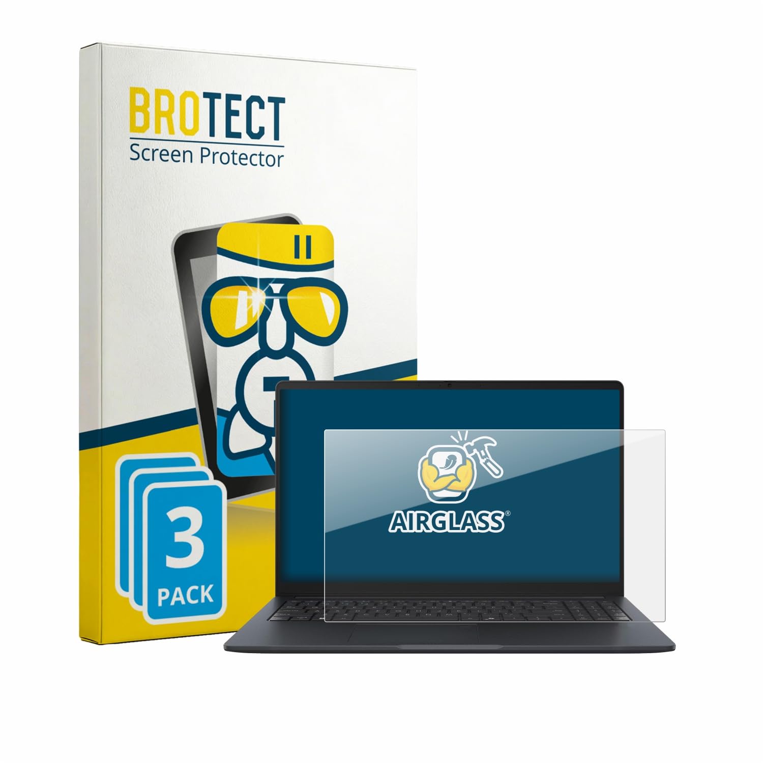 brotect Pellicola Protettiva Vetro per ASUS ExpertBook B1 B1503 Protezione Schermo (3 Pezzi) [Durezza Estrema 9H, Chiaro]