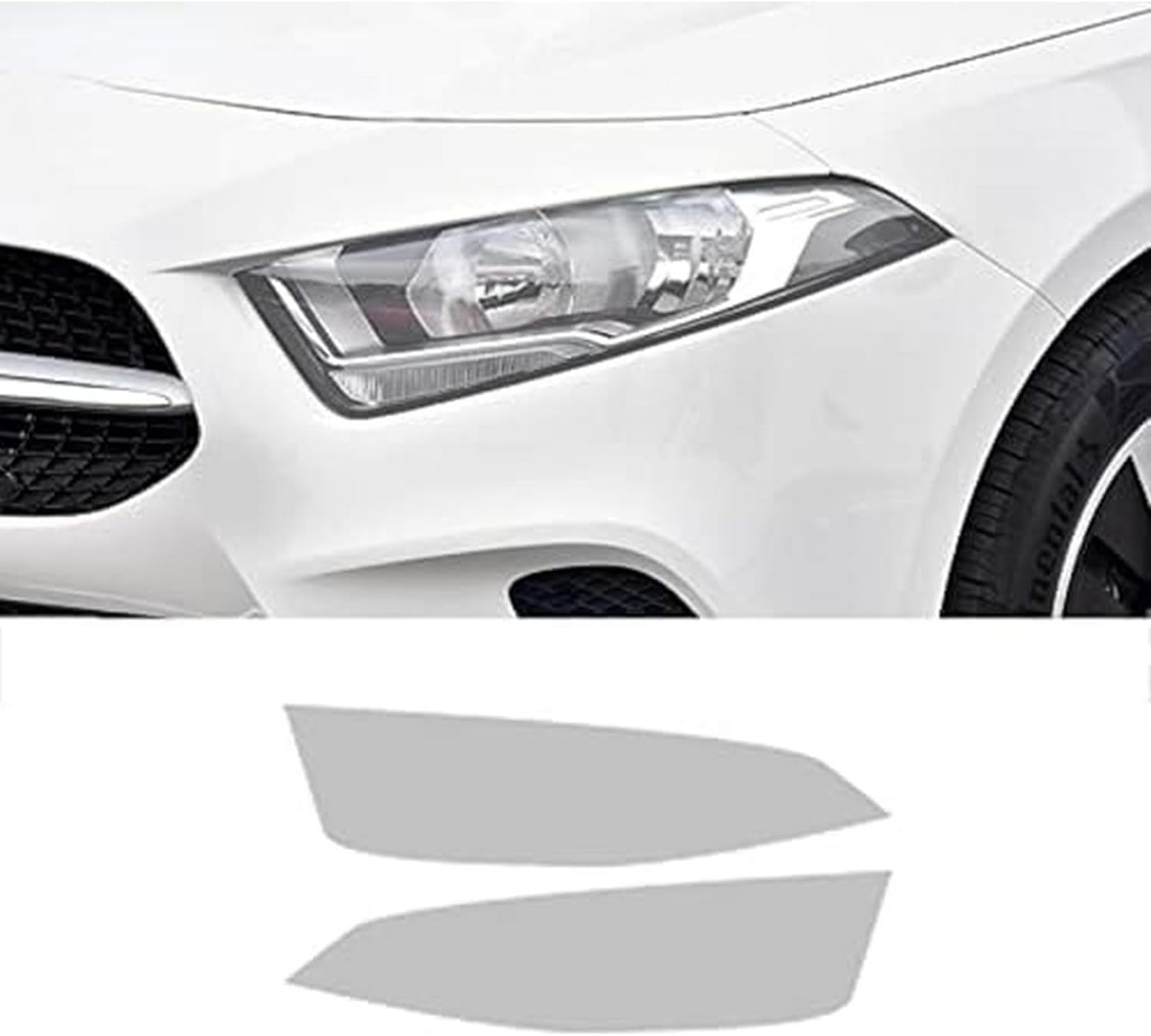SamLng Car Front Light Film for Benz A Class W176 2018 2019 2020 Car Headlight Protective Film Front Light Transparent Blackened TPU Sticker Car Headlight Protective Film