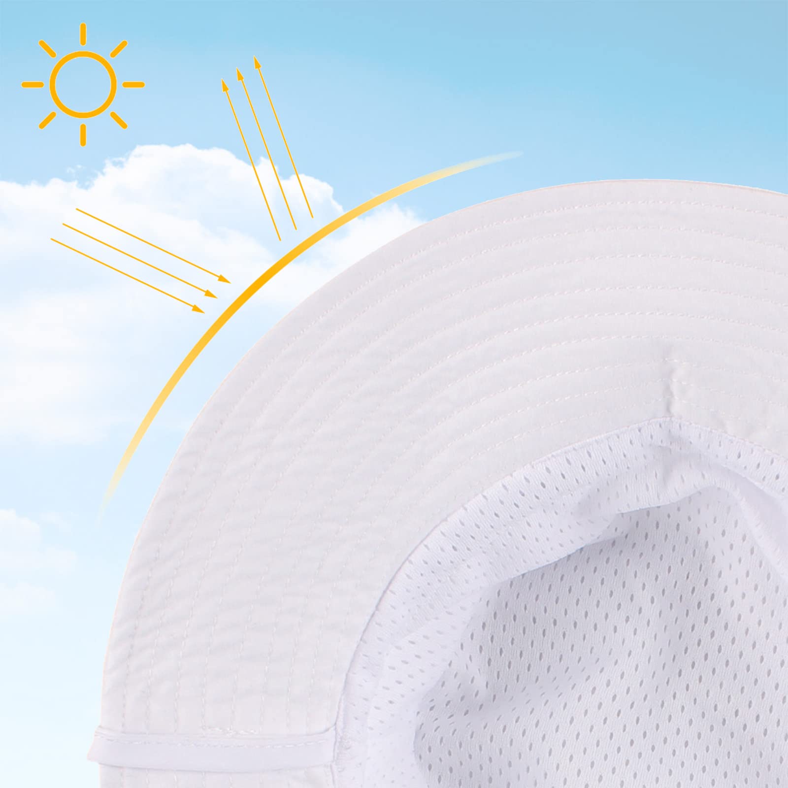 Peecabe Cappello da sole estivo per bambini e bambine, UPF 50+, a tesa larga, regolabile, da 0 a 8 anni