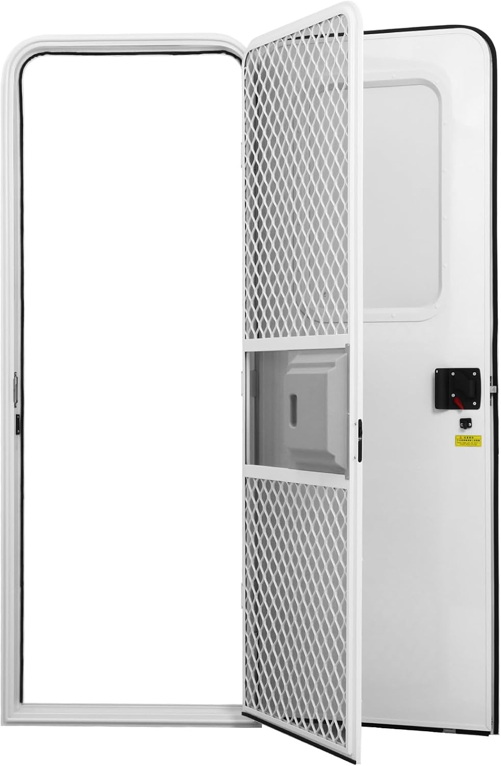 Gadpiparty 74x 28 X3. 5 in Rv Screen Door, Aluminum Alloy Entrance Door on The Right Side of Rv with Tempered Glass Window for Travel Trailers Campers