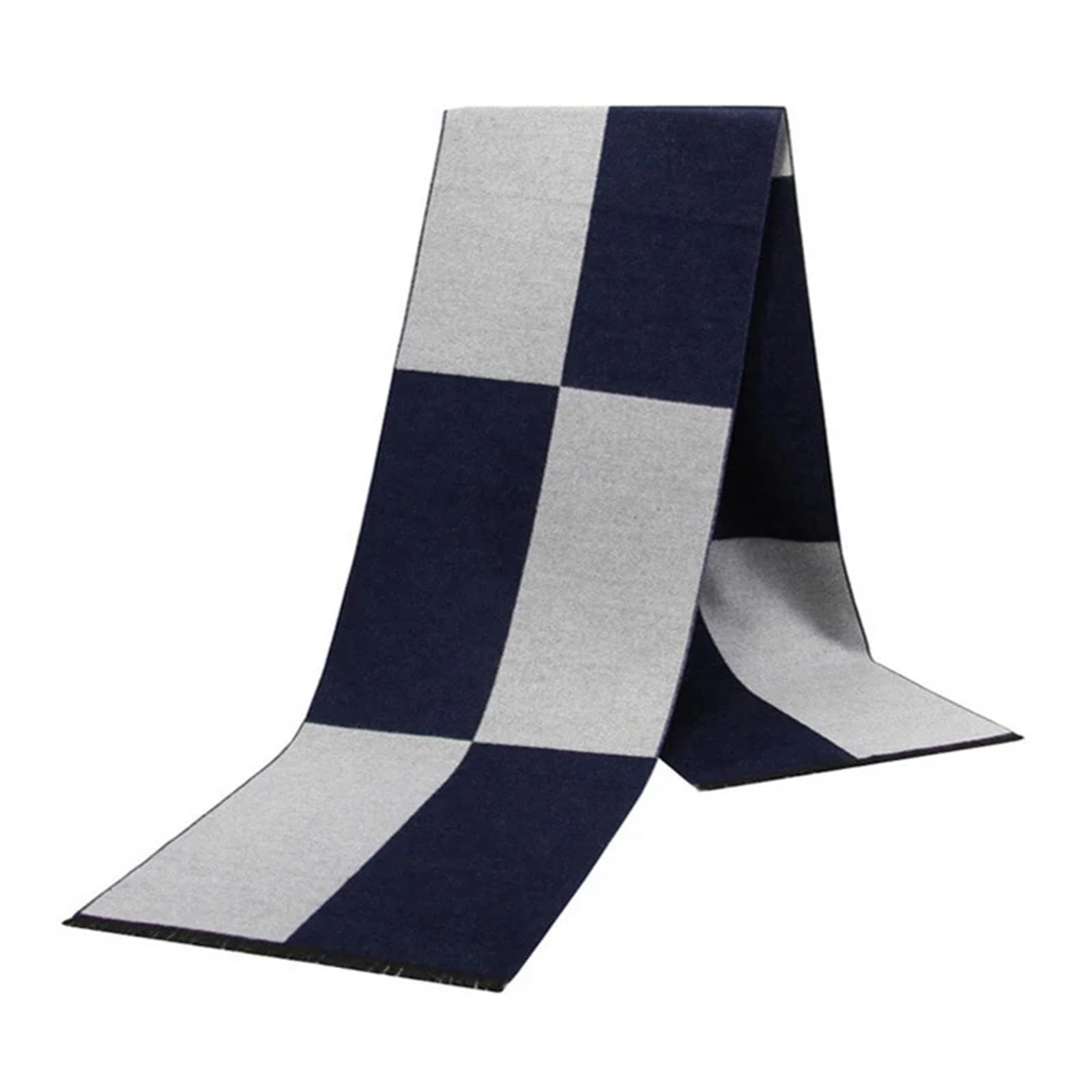 Luksusowy szalik męski zimowy ciepły szalik wełniany dla mężczyzn kaszmirowe szale jedwabne Casual Plaid biznes męski długi szal Pashmina tłumik