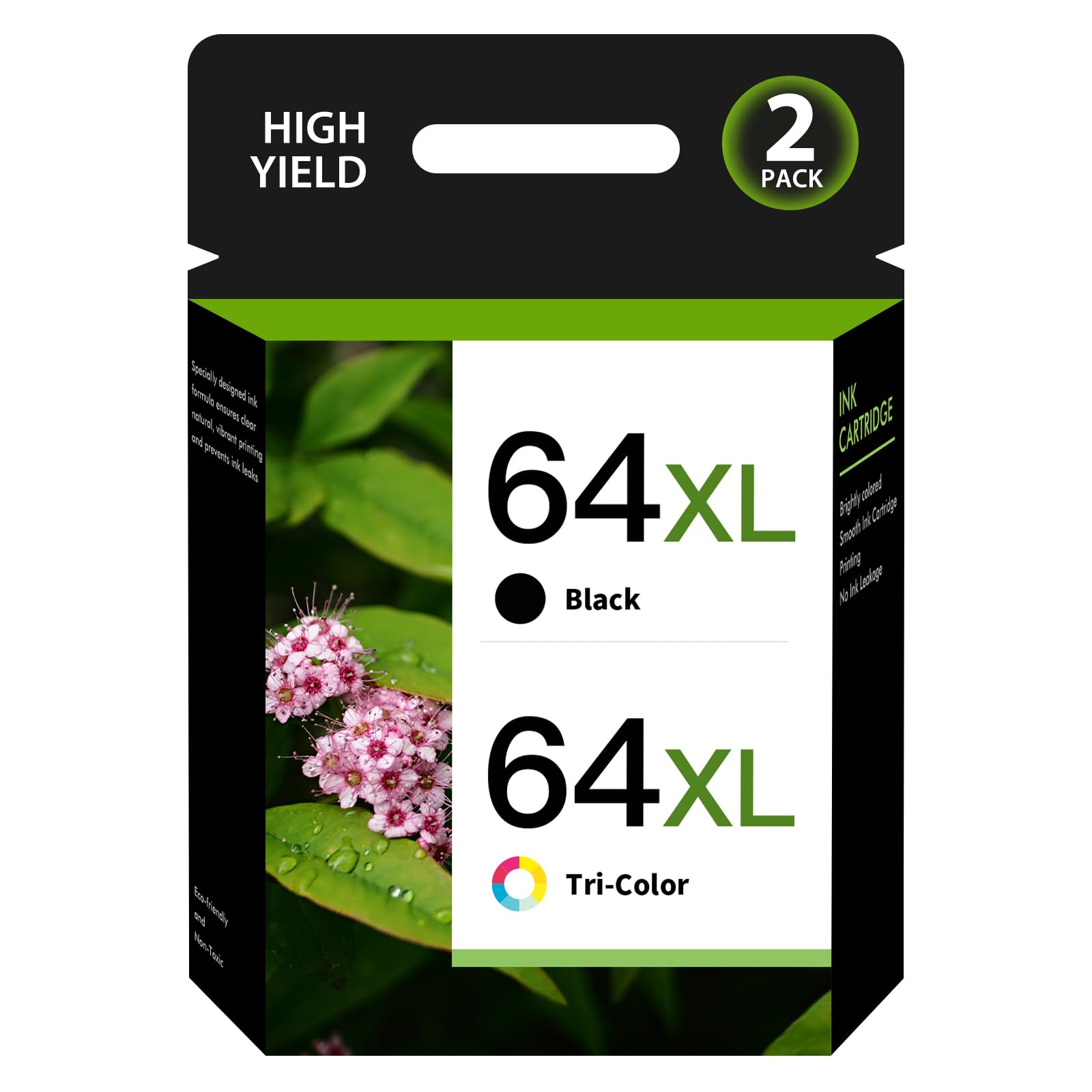 inkalfa 64XL 64 XL Black and Color Ink Cartridge Combo Pack Envy 7855 7900e Tango for HP64 Ink for HP Printers Envy Photo 7855 7858 7155 7800 Inspire
