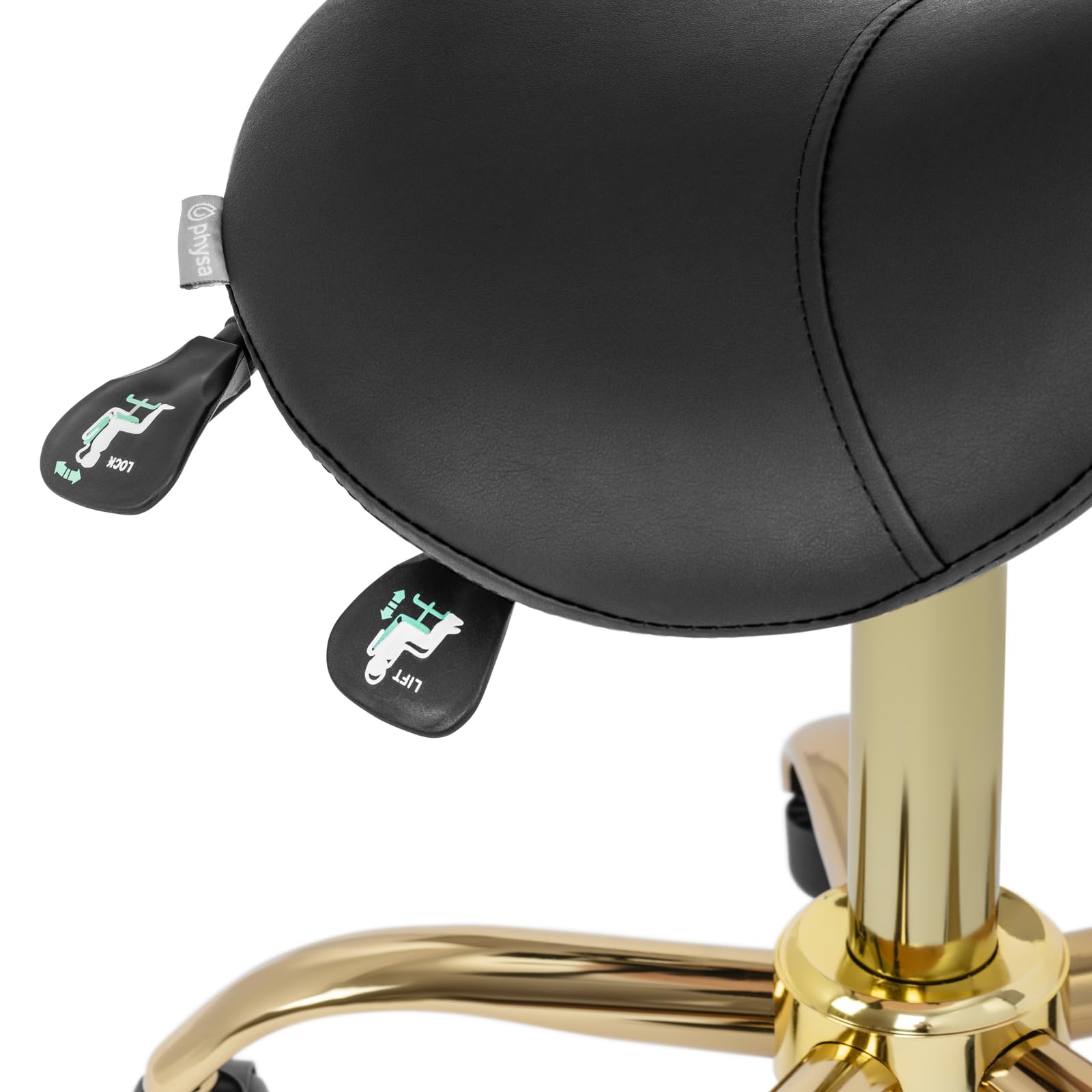 physa - Zadelstoel - 51 - 65 cm - 150 kg - wit/goud